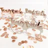 10 stücke Rose Gold Bachelorette Party Papier Gläser Team Braut Weiß Braut zu werden Hens Bachelor