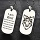 Mode Männer frauen Edelstahl Wolf Kopf Hund Tag Anhänger Halskette Geschenk