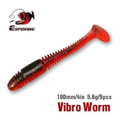 Esfishing Fisch köder Vibro Wurm 48mm 100mm weiche Silikon köder Angeln lockt Forellen Bass Hecht