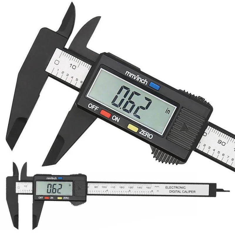 150mm 100mm Elektronischer Digitaler Messschieber Kohlefaser Zifferblatt Messschieber Mikrometer Messwerkzeug Digitales Lineal Image