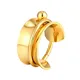 Hohe Qualität Einzigartige design Trendy Perle Ring Edelstahl 18 K Überzogene Metall Punk Ring