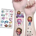 3 stücke Kawaii Gabby Puppenhaus Katzen Tattoo Aufkleber Wasserdicht Cartoon Cute Gabby Puppe Haus