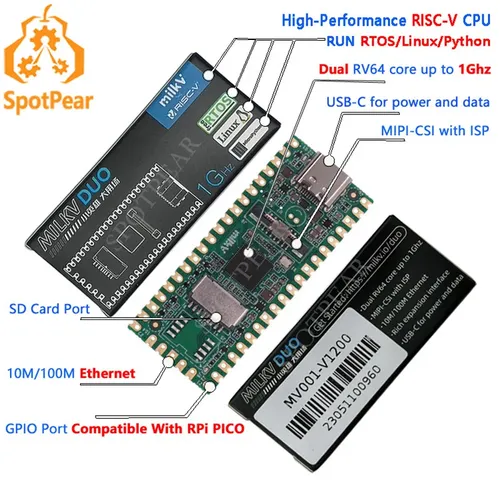 Nur 9.85 $ RISC-V 2-core 1g linux board cv1800b tpu für ai RAM-DDR2-64MB milch-v duo kompatibel mit