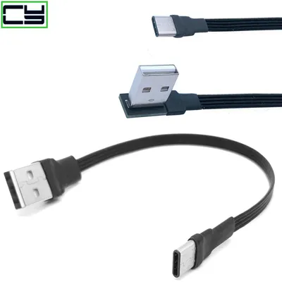 USB-Winkel auf Typ-C-Stecker, Lade-Datenkabel, Version 2.0-Anschluss, Winkelstück, rechtwinkliges,