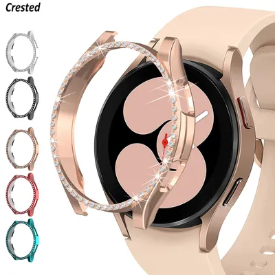 Abdeckung für Samsung Galaxy Watch 4 Hülle 40 mm 44 mm Smartwatch Zubehör Bling Diamond PC Bumper Galaxy Watch 4 Displayschutzfolie