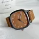 Marke Quarzuhr Jugend Student Uhr Vintage Quadratischen Zifferblatt Leder Gürtel Armbanduhr Casual