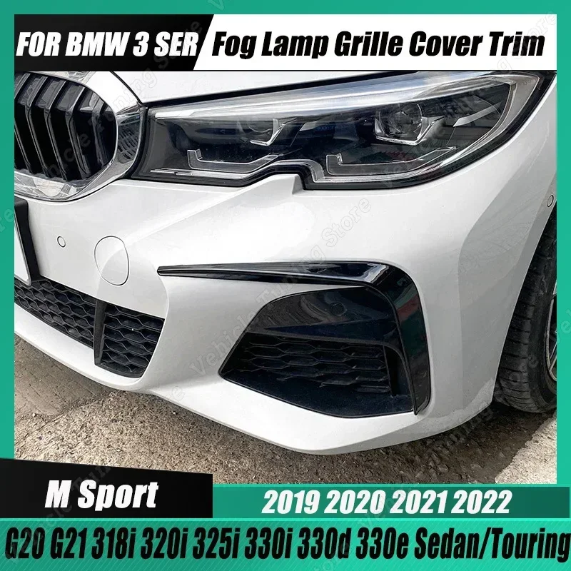 Für BMW G20 G21 Auto Frontschürze Lip Spoiler Nebel Lampe Abdeckung Trim Grille 318i 320i 325i 330i 330d 330e Körper Kit 2019-2022 Tuning Image