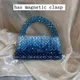 Farbverlauf Blau Perlen Eigenen Design Tragetaschen für Frauen Angepasst Farbe Mode Handtaschen für