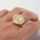 Napoleon III Münze Ringe für Frauen Männer 316L Edelstahl Runde Ringe Gold Silber Farbe Punk Stil