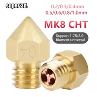 Cht mk8 Düse 0.2/0.3/0.4/0.5/0.6/0.8/1 0mm 3D-Druckerzubehör mit hohem Durchfluss Messing mk7 mk8