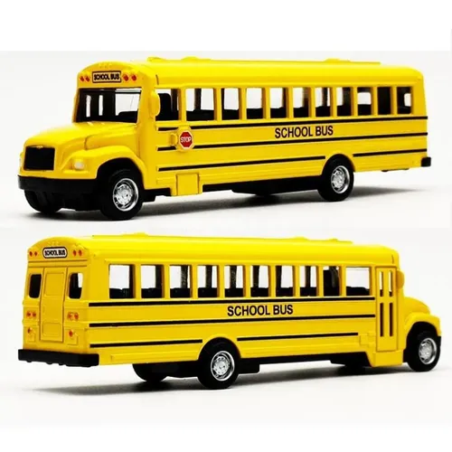 1/64 Druckguss legierung Schulbus Kinder Spielzeug Auto Trägheit Fahrzeug Modell Spielzeug