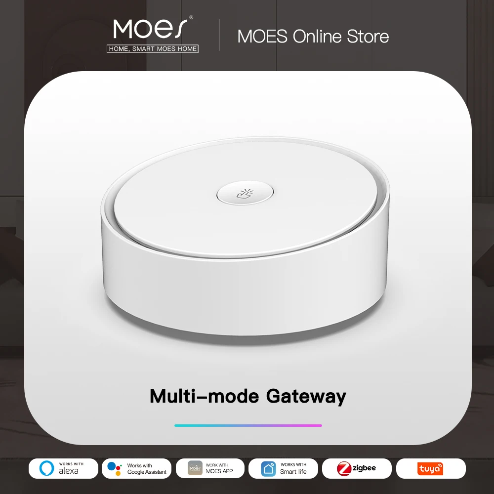 MOES Smart Multi-modus Gateway ZigBee 3,0 WiFi Bluetooth Mesh Hub Arbeit mit Tuya Smart App Voice Control über alexa Google Hause Image
