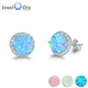 10mm blauer Opal stein 925 Sterling Silber Ohr stecker Ozean Stil Mode Ohrringe für Frauen Geschenk