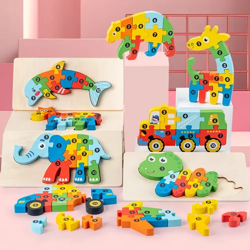 Montessori Holz Kleinkind Puzzles für Kinder Montessori Spielzeug für Kleinkinder 2 3 4 Jahre Alt