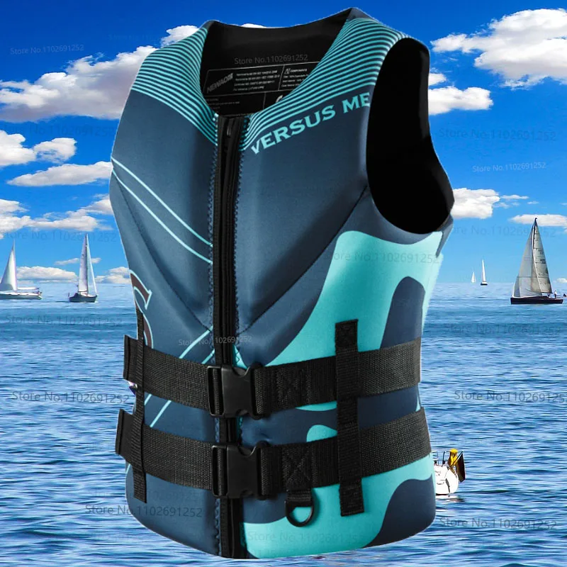 Schwimmweste für Erwachsene, Wassersport, Schwimmen, Surfen, Floß, Kajak, Angeln, Jetski, Schwimmweste, Super-Auftrieb, Neopren-Rettungswesten Image