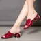 Mode rot sexy pu weiches Leder weibliche Flipflop Hausschuhe Sommer Mode Fersen gleitet Schuhe für
