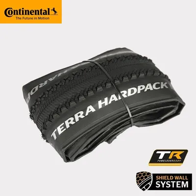 Continental Terra Hardpack 27,5/29 x 2,0 Tubeless Ready Folding Gravel Tire MTB Road Cyclo-Cross Wide Footprint Flat Central Tread