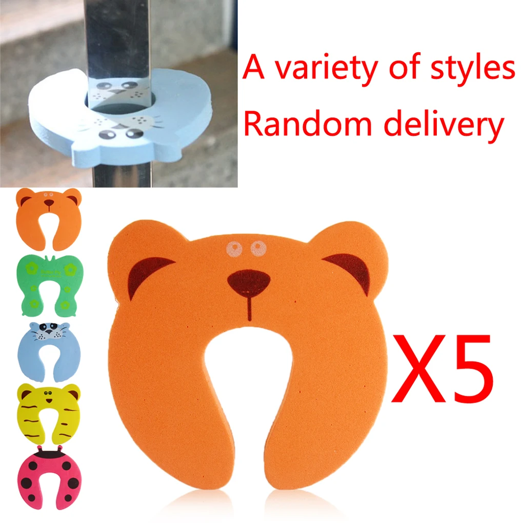 5Pcs Baby Kinder Hand Prise Sicherheit Schutz Set Sicherheit Stopper Kinder Sicherheit Cartoon Tier