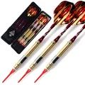 CUESOUL Weiche Spitze Darts Set mit Golden 16g Dart Fässer Auge-Gefangen red Aluminium Dart Wellen