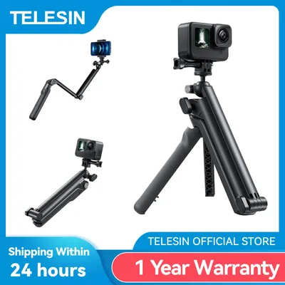 TELESIN 3 möglichkeiten Selfie Stick mit Stativ Hand Grip Pole für GoPro Hero Insta360 DJI Action