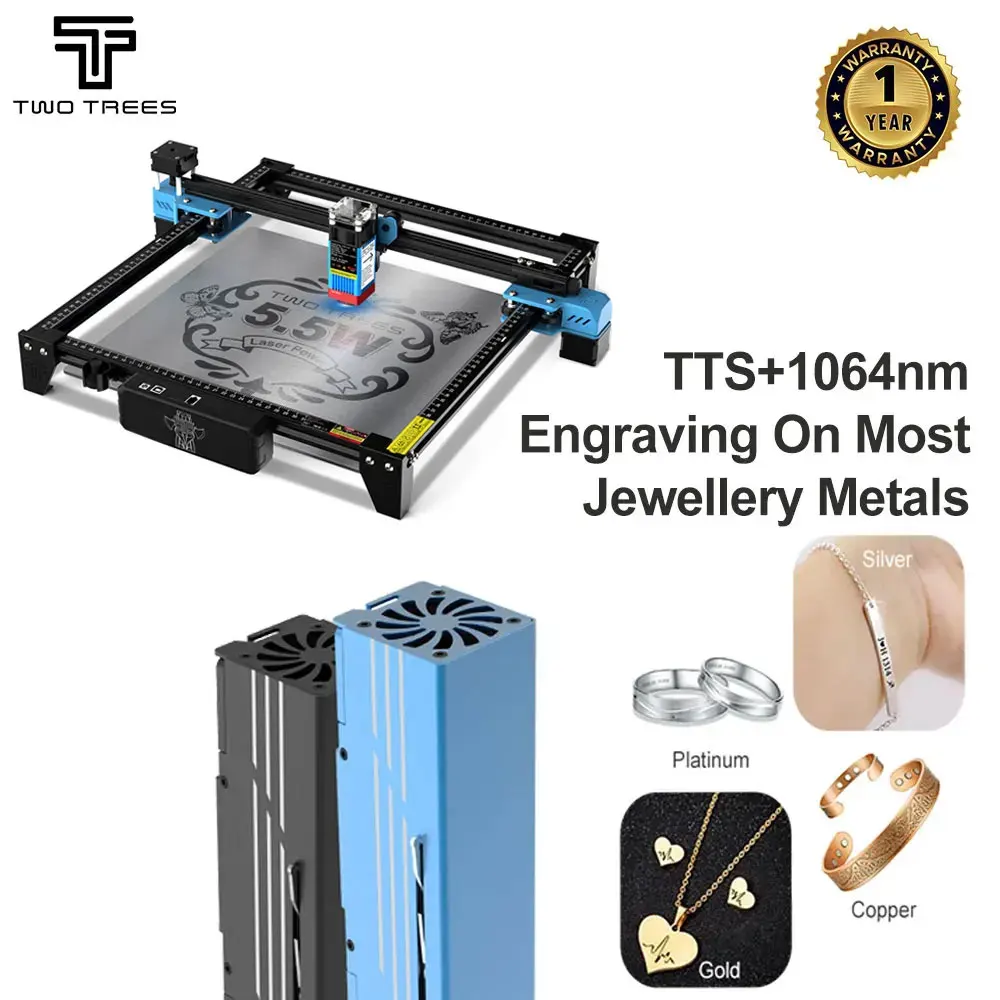 TWOTREES TTS-55 Lasergravurmaschine mit WLAN-Offline-Steuerung, 1064 nm roter Lasergravierer zum Gravieren von Schmuck, Ringen, Armbändern Image