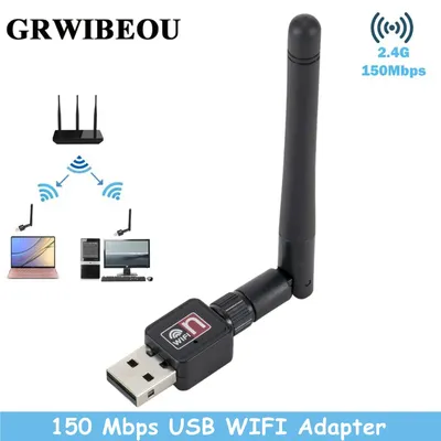 Netzwerk Karte Mini USB WiFi Adapter Karte 150 Mbps 2dBi WiFi adapter PC WiFi Antenne WiFi Dongle 2,4G USB ethernet WiFi Empfänger