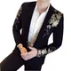 2024 neue Luxus Gold druck Blazer Slim Fit Männer Blazer Bühnen tuch Social Party Hochzeits kleid