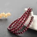 Natürliche Dark Granat Perlen Armbänder Frauen Mode Wein Roten Perlen Charme Armreifen Yoga