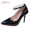 Aphixta Blcak Schuhe Frau 10cm Hohe Ferse Pumpen Schnalle Dünne Fersen Frauen Schuhe Hochzeit Partei Sexy e Schuhe Schuhe große Szie 45
