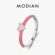 Modian 925 Sterling Silber Neue Design Rosa Emaille Ring Trendy Herz Opal Stapelbar Schmuck Für