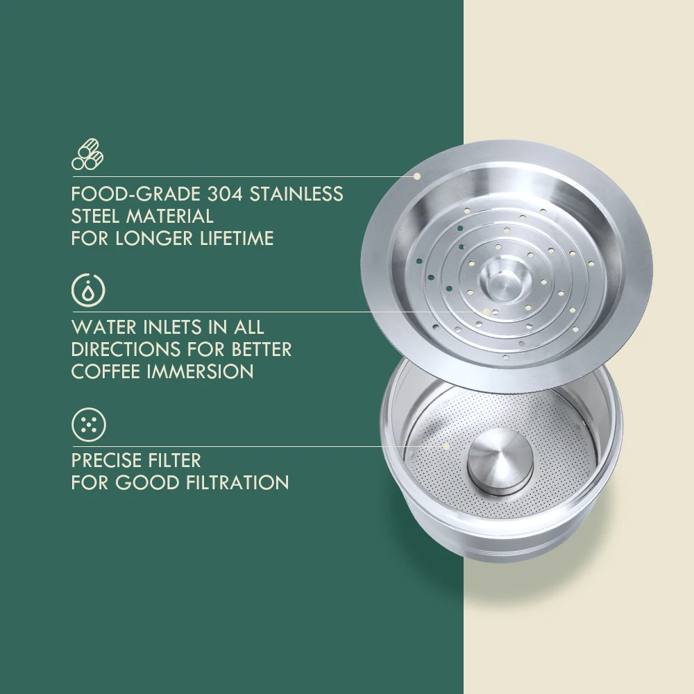 Wiederverwendbare Kaffeekapsel für Tchibo Cafissimo Easy Caffitaly Machine 3 Hearts Lov Passione Kaffeemaschine K-Gebühr Kaffeefilter Image