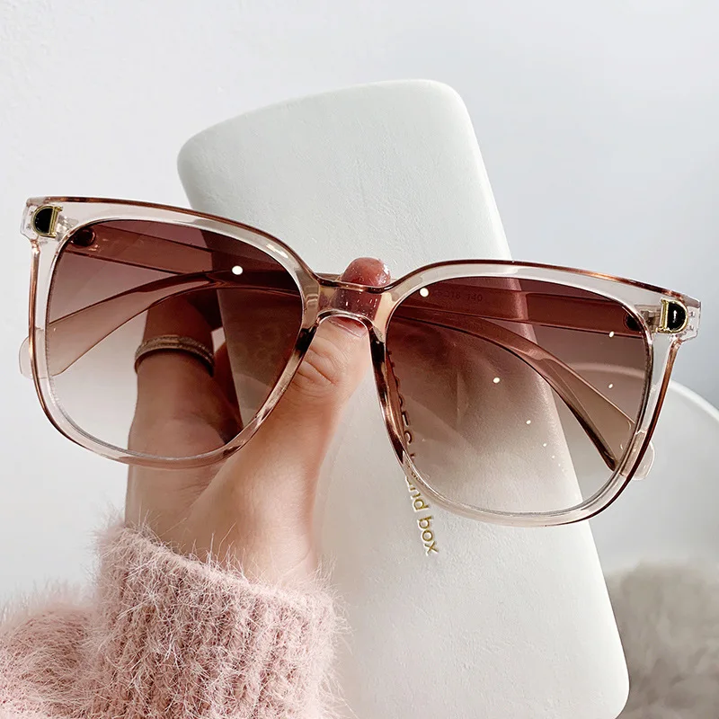 Mode Übergroßen Sonnenbrille Frau Marke Designer Vintage Quadrat Sonnenbrille Weiblichen Großen Rahmen Gradienten Shades Oculos De Sol Image
