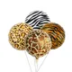 10Pcs 18inch Runde Folie Ballons Tiger leopard Zebra Muster Helium Ballon Globos Dschungel Safari