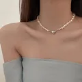 Sumeng koreanische Perlenkette Choker Halskette magnetisches Herz Anhänger für Frauen Mädchen