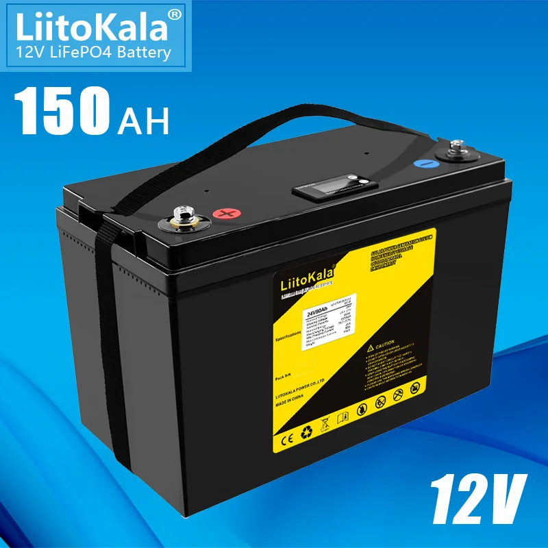 Liitokala 12,8 v 150ah 100ah 120ah 300ah lifepo4 Batterie pack Lithium eisen phosphat Tief zyklus batterien für Boots motor Wechsel richter Image
