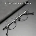 2022 ultraleicht Retro Kleine Runde Rahmen Reinem Titan Brille Marke Design Photochrome Anti-Blau