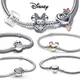 Disney 925 Sterling Silber Armband Momente Funkelnden Mickey Maus Herz Verschluss Schlange Kette