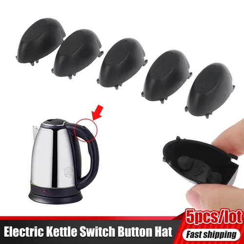 5 stücke Schwarz Wasserkocher Schalter Taste Hut Dampf Temperatur Control Taste Kappe Wasserkocher
