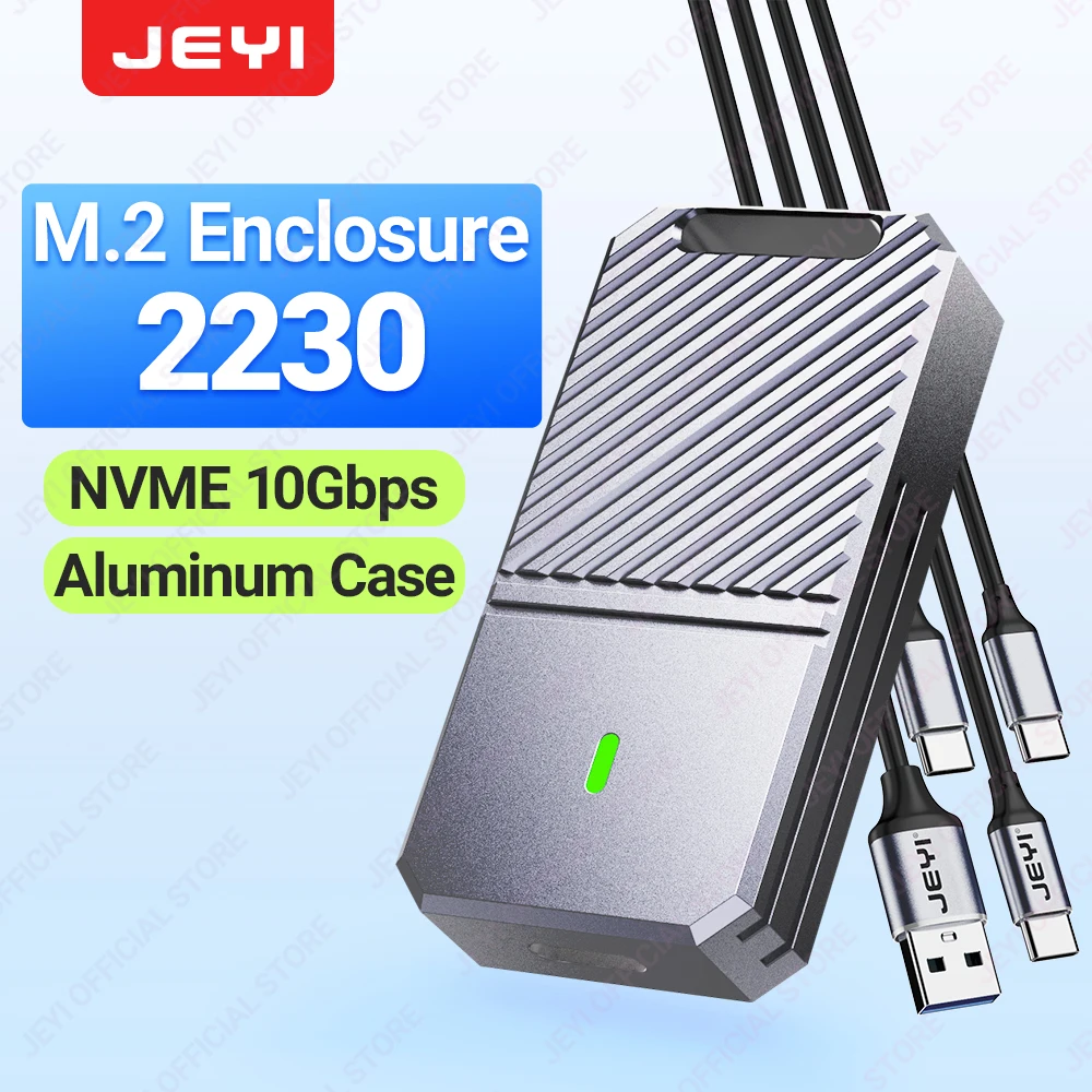 JEYI 2230 NVMe SSD-Gehäuse, PCIe USB3.2 10 Gbit/s Aluminium M.2-Gehäuse, tragbare externe Solid-State-Disk-Box, unterstützt UASP TRIM Image