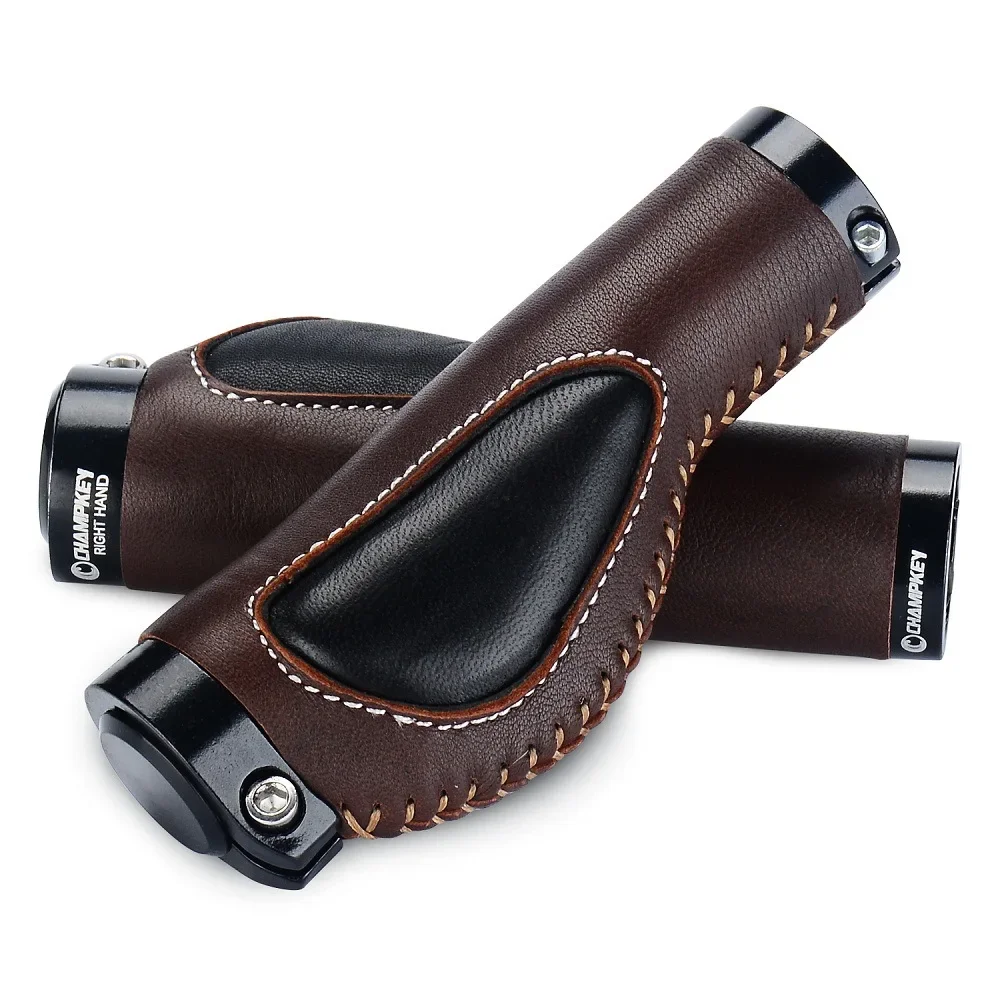 Fahrrad Griff Aluminium Legierung Schloss Ring Leder Integrierte Mountainbike Lenker Buchse Gehäuse Dämpfung Griffe Bicicleta Image