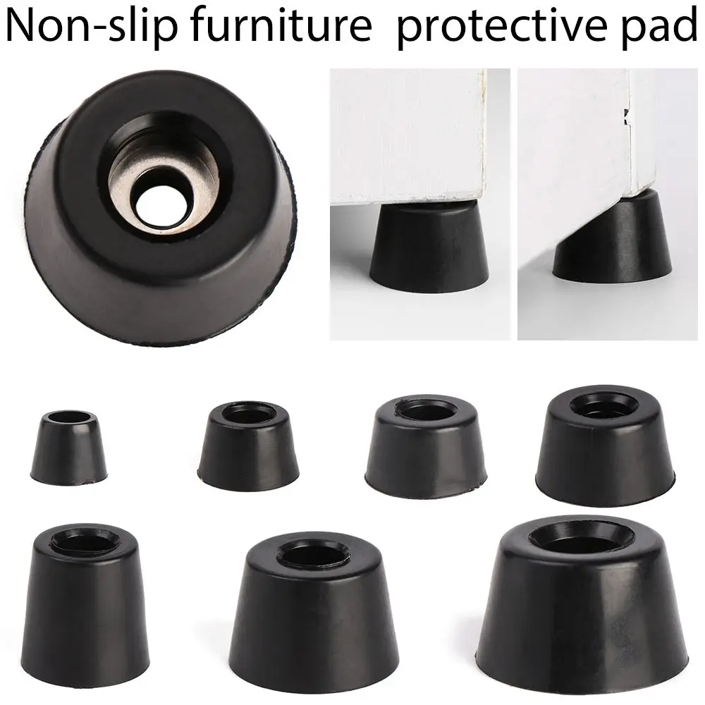 10 stücke Anti Slip Möbel Beine Füße Schwarz Lautsprecher Schrank Bett Tisch Box Konische Shock Pad Boden Schutz Möbel Teile