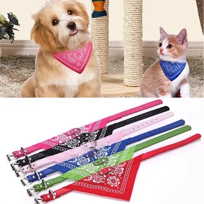 Haustier-Bandanas-Halsband für Hunde und Katzen, verstellbares dreieckiges Lätzchen-Schal-Halsband Image