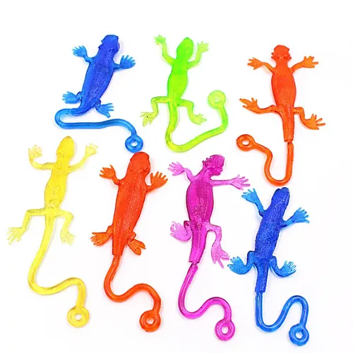 5/10PCS Multi-farbe Stretchy Klebrige Spielzeug Lustige Klebrige Eidechse Tiere Hand Spielzeug für