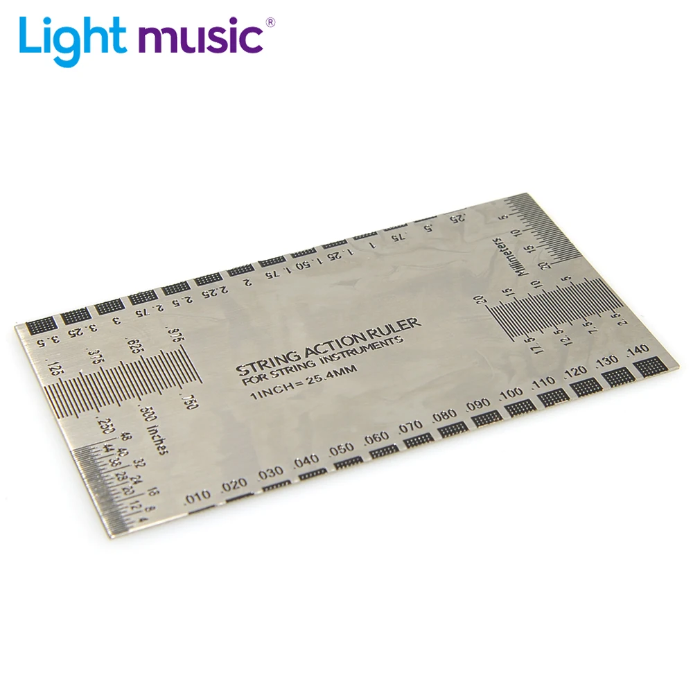 Edelstahl Saitenlineal String Action Gauge Lineal für Gitarre Bass Silber Image