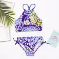 Blumen druck Mädchen Badeanzug Bade bekleidung bunte Kinder Bikinis Sommer Mädchen Bikini Kinder