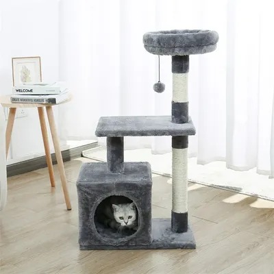 H228cm Kratz baum Spielzeug Eigentums wohnung Katze Klettert urm mehr schichtig mit Hängematten turm