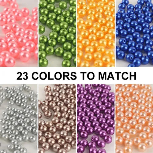 3-12mm Misch größe Reinweiß/Perle glatte Löcher runde Kunststoffperlen-Perlen für die Handarbeit und