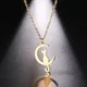 DOTIFI Edelstahl Halskette Für Frauen Mann Katze Mond Anhänger Gold Farbe Anhänger Halskette