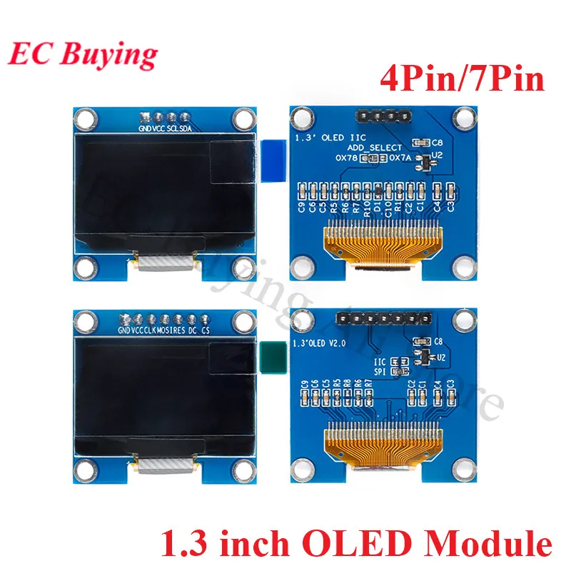 1,3" OLED-Modul 1,3 Zoll LCD LED 12864 Display Weiß/Blau 128X64 SPI/IIC I2C SSD1306 SH1106 4Pin 7Pin 128*64 Bare Board Image