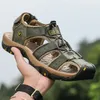 Männer Sandale Aus Echtem Leder Männer Schuhe für Sommer 2022 Neue Große Größe Outdoor Wanderschuhe Männlichen Sandalen Mann Hausschuhe plus Größe